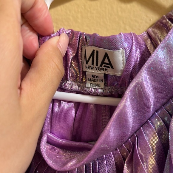 Mia NYC Purple Ruffled Top and Metallic Skirt Set - Picture 3 of 7
